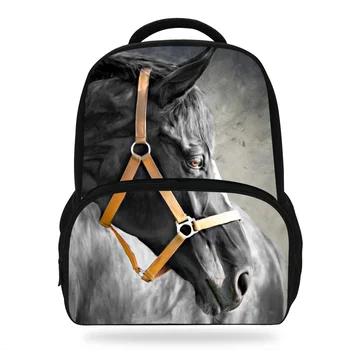

Fashion 16 Inch Hot Sale Children School Bagpack For Boys Girls Horse Print Animal Backpack For Kids