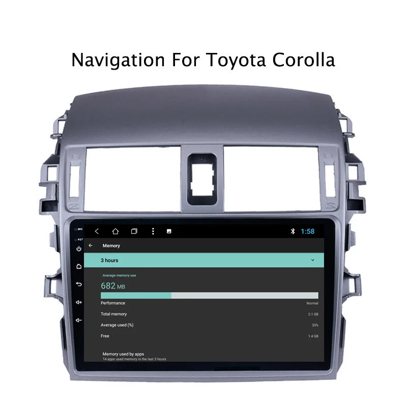 Best NAVITOPIA 9inch 2G RAM 32G ROM Android 8.1 Car Multimedia GPS Navigation for Toyota Corolla 2007 2008 2009 2010 2011 2012 2013 8