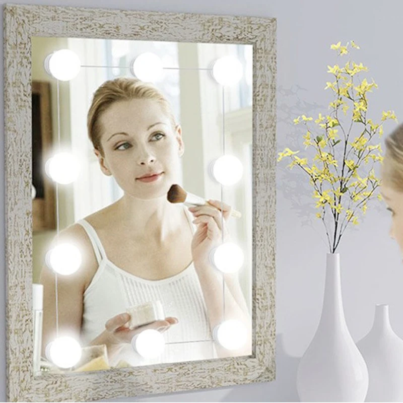Mirror Vanity LED Light Bulbs Kit USB Charging Port Cosmetic Lighted