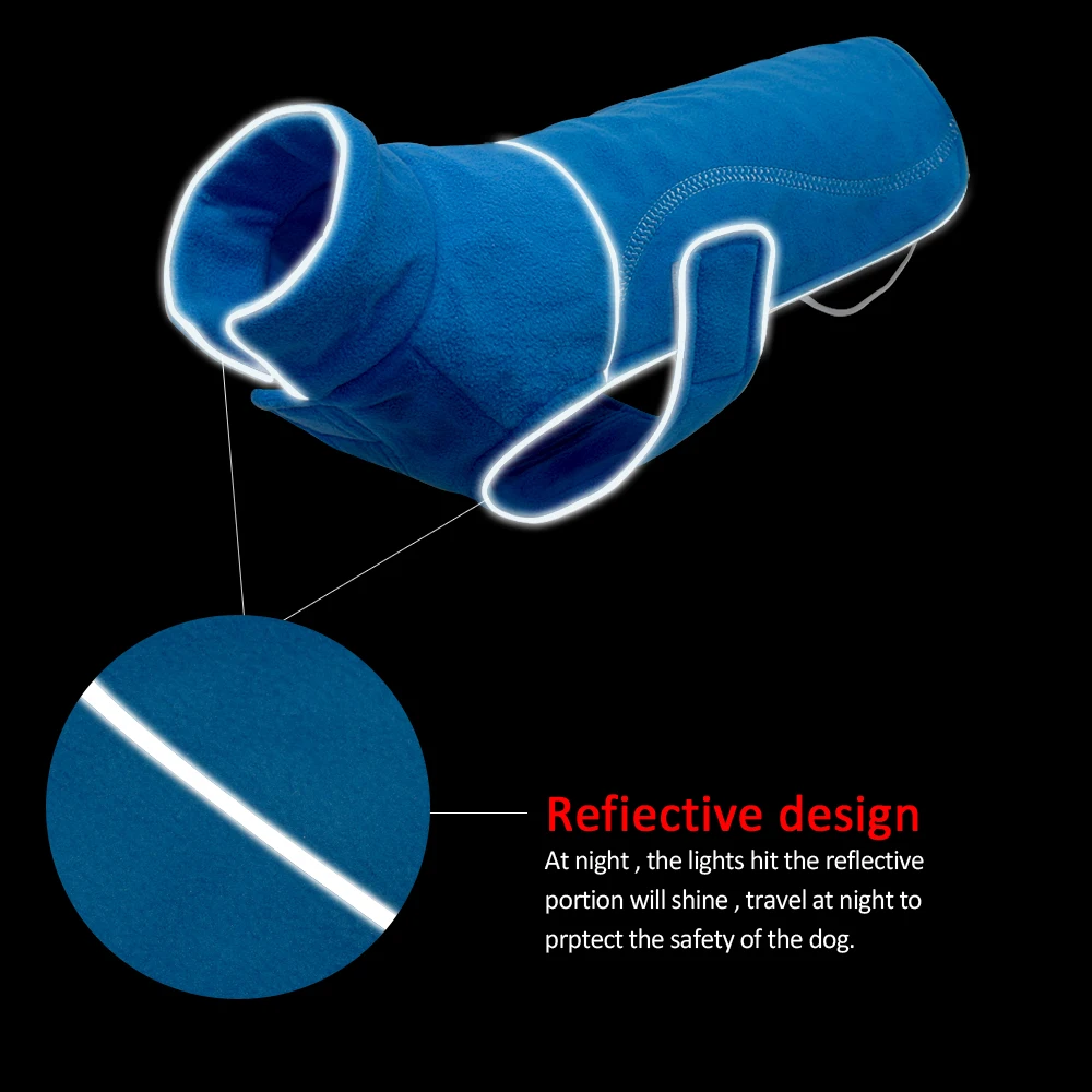 Зимнее флисовое пальто для собак, куртка для маленьких собак, чихуахуа, мопса, Теплый жилет для щенков, больших собак, светоотражающая одежда, Roupa Cachorro S-5XL