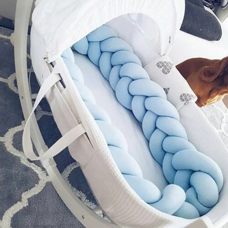 

1Pc 2M/3M Baby Handmade Nodic Knot Newborn Length Bumper Knotted Braid Pillow soft multicolor Crib Infant Room Decor NBB0184
