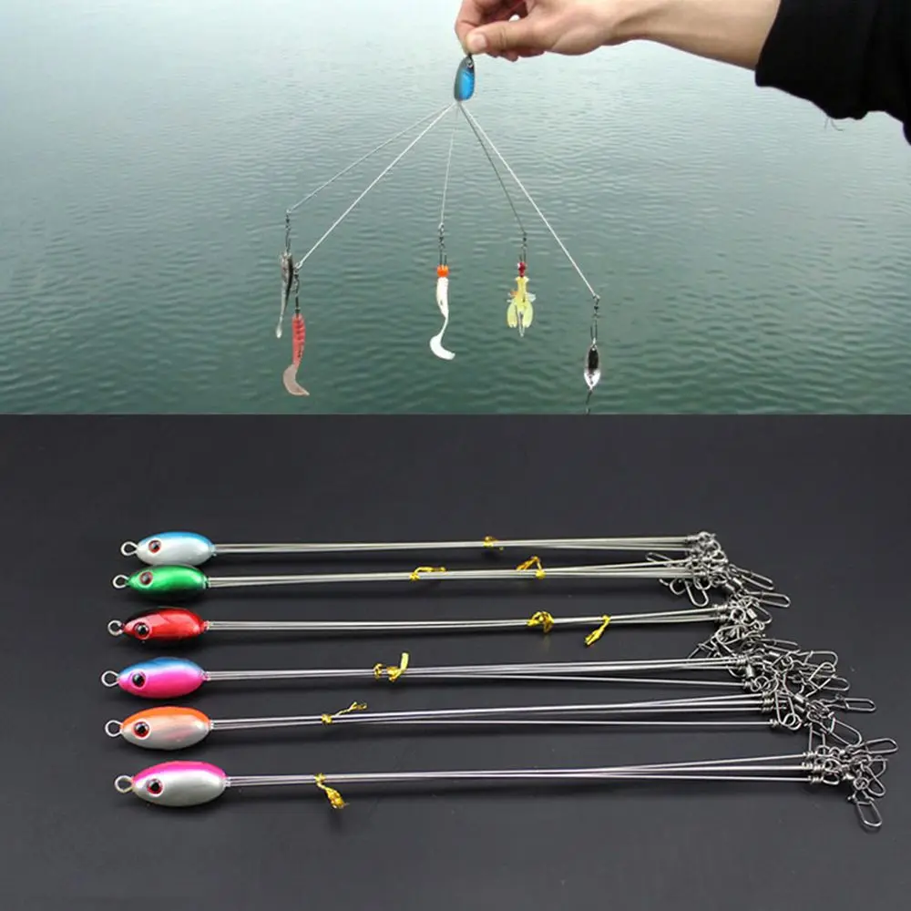 

1 PC Random Color New Fishing Tools Stainless Steel 5-arm Alabama Umbrella Fishing Rigs Swivel Lure Fishing Accessories 5 Colors