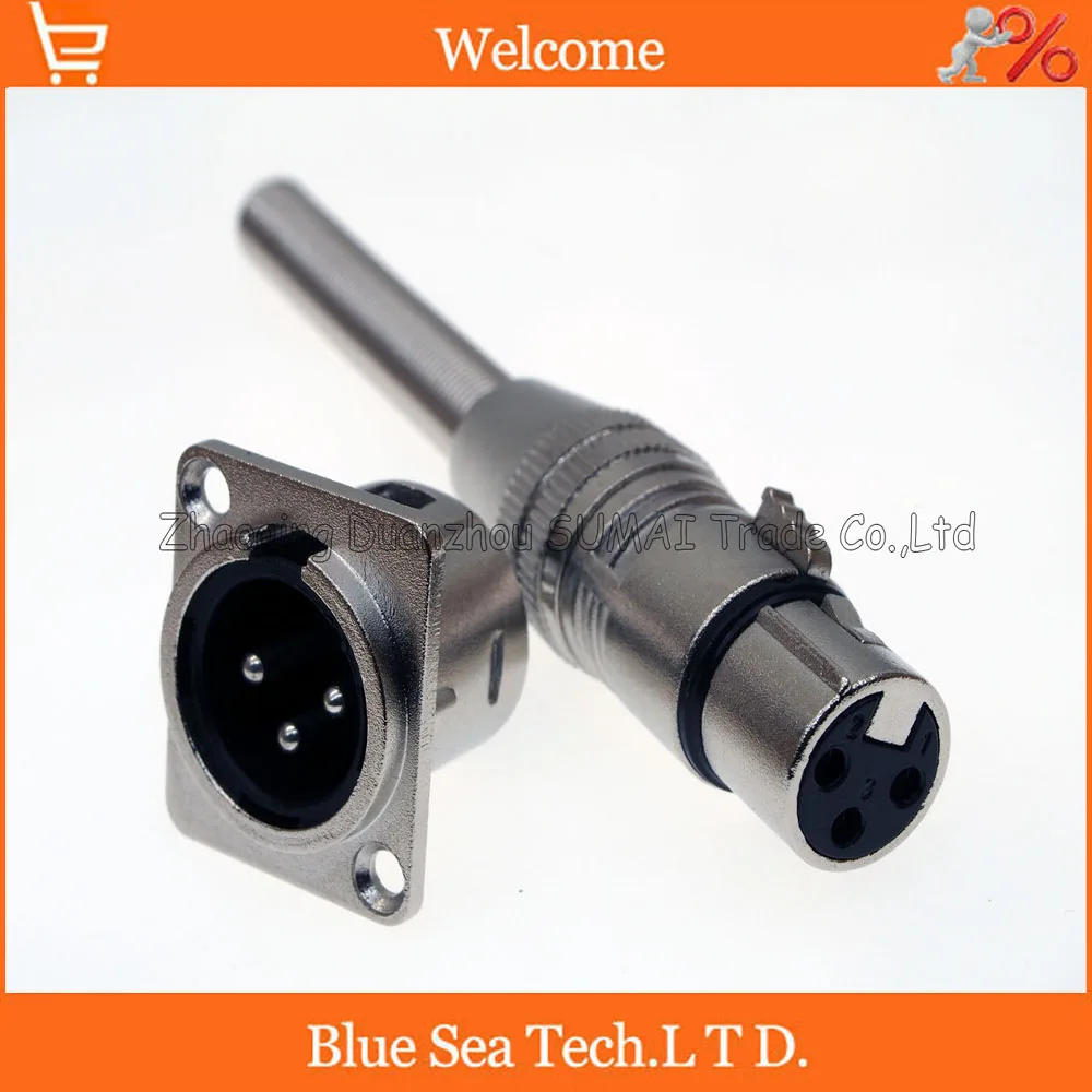 Plug Connector Pair 3-Pin DIN Panel Mount Socket
