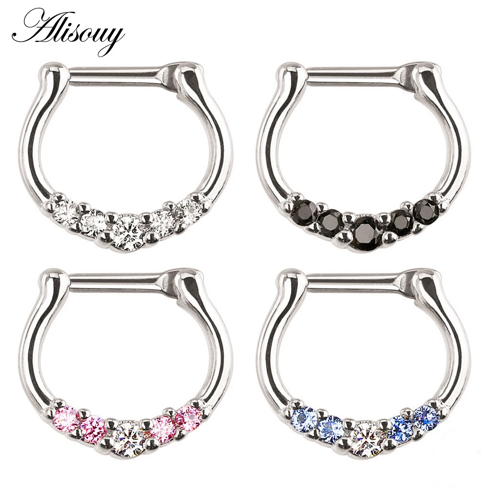 Alisouy 1pc Women Nose Ring body piercing jewelry colorful Surgical