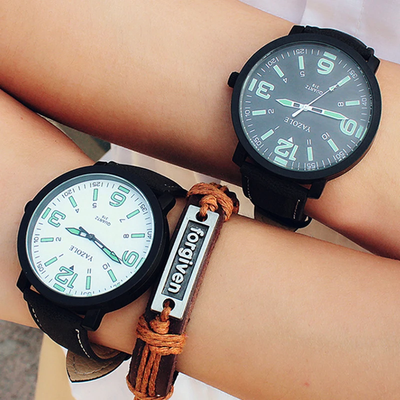Светящиеся часы мужские от бренда yazole Роскошные модные спортивные часы мужские часы кварцевые часы Hour Montre Homme Relogio Masculino