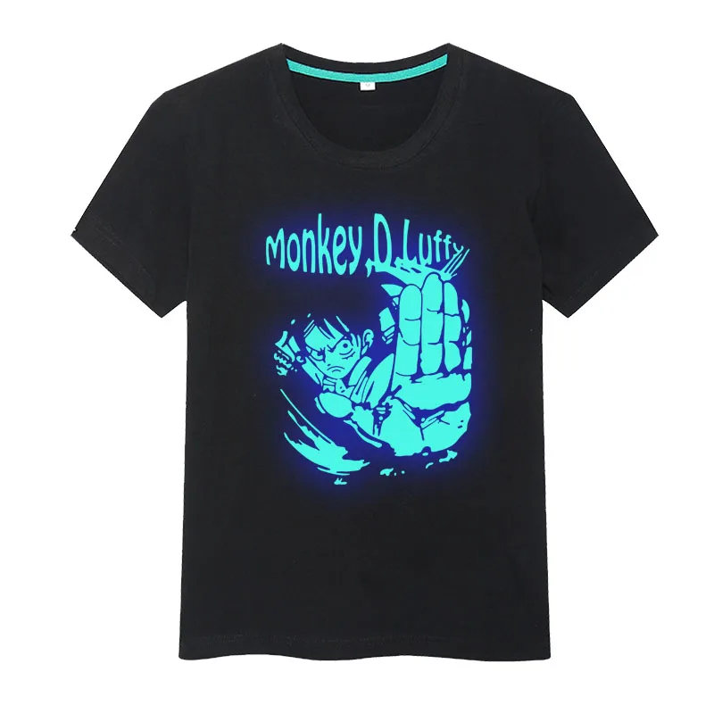 Coshome One Piece Luffy Zoro Luminous T shirt Cosplay Costumes Men Women Short Sleeves T-shirts Summer Tops Tees (7)