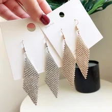 European and American popular han edition of the new shining tassel exaggerated women earrings han edition acts the role of candy color round metal earrings