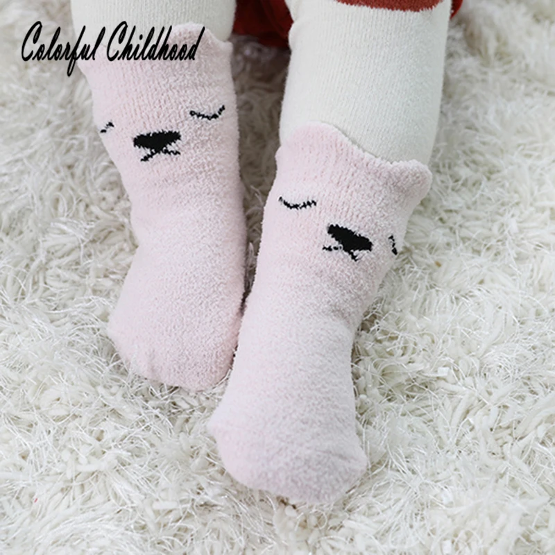 New Style Boys & Girls Warm Soft Coral Fleece Socks Baby Floor Sleep