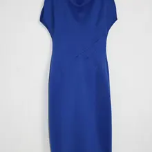 Высококачественное платье на заказ, женское платье на заказ, тонкое платье-карандаш, женское Брендовое синее платье с рукавами летучая мышь, хит цвета