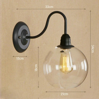 Американский креативный отель, ресторан, кафе декорация Кованое железо настенный светильник с одной головкой открытый коридор прохода Стеклянные Настенные светильники - Цвет абажура: 1
