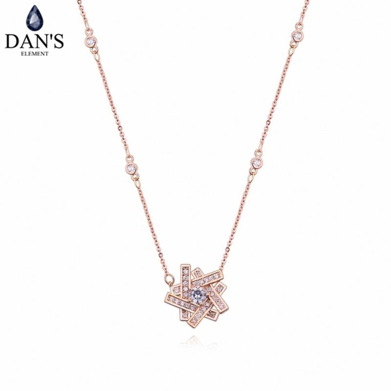 

DAN'S Element AAA цирконий микро инкрустация Модный кулон с цветами 3 цвета ожерелье для женщин подарок на день Святого Валентина 130405