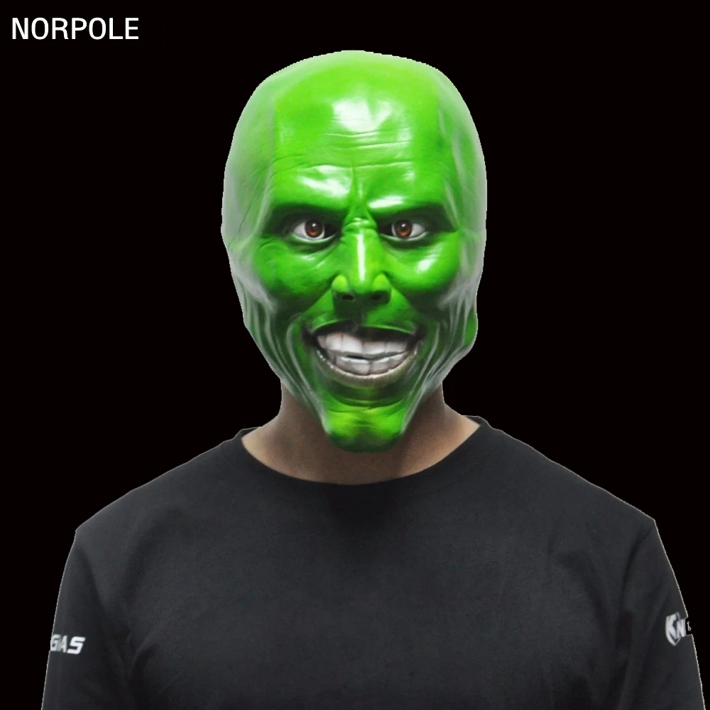 

The Mask Jim Carrey Masks Halloween Adult Latex Mask Movie Cosplay Toy Props Party Fancy Dress