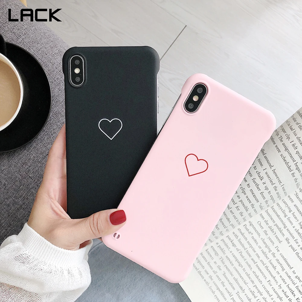 

LACK Couples Love Heart Frameless Ultrathin Matte Phone Case For iphone XR Cases For iphone X XS Max 6 6S 7 8 Plus Hard PC Cover