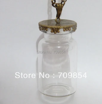 

free shipping!!!100pcs/lot 38*21mm NEW glass bubble vials with tray necklace pendant jewelry findings