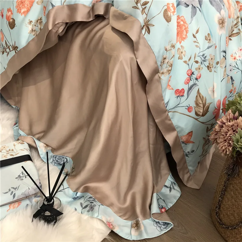 Ropa de cama Tencel Silk, 4 шт., набор постельного белья KING QUEEN, роскошный пододеяльник, простыня, постельное белье dekbedovertrek