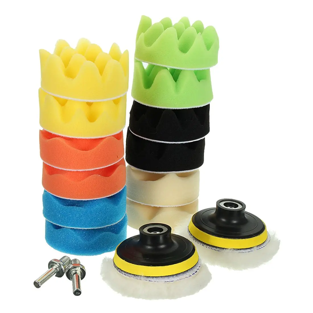 

16pcs 3inch Sponge Polishing Foam Waxing Buffing Pads Kit Compound Auto Car +Drill