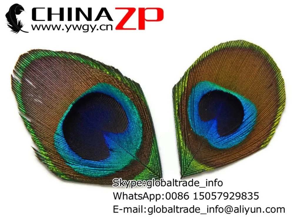 Cut Eye, 10 Pieces - TRIMMED NATURAL Peacock Tail Eye Feathers 2