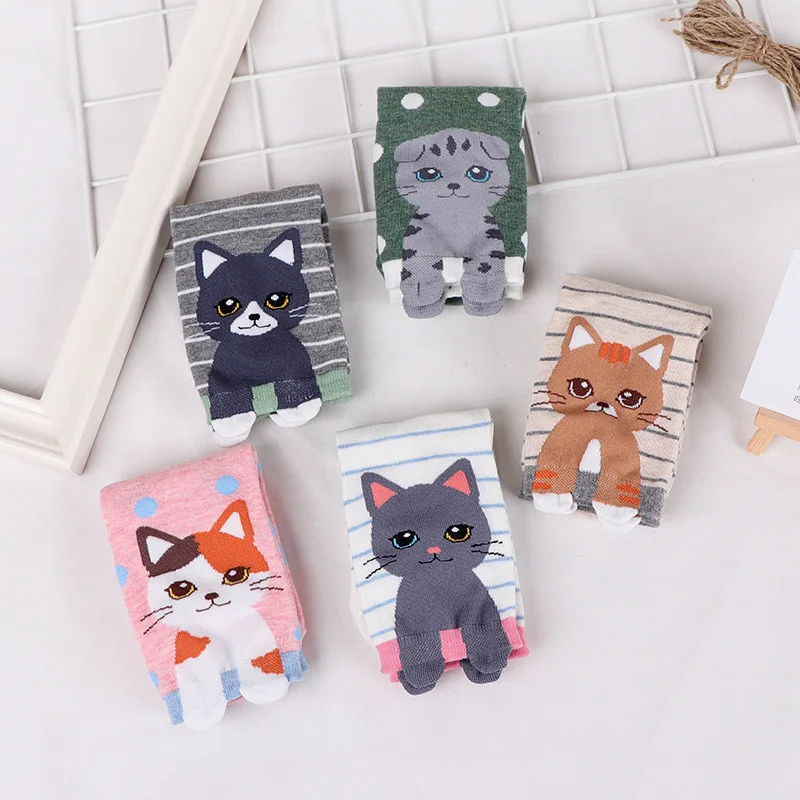 cheap Jeseca New Cartoon Socks Cute Cat Animal Jacquard Socks Cotton Lovely Female Funny Novelty Creative Kawaii Autumn Winter Sock