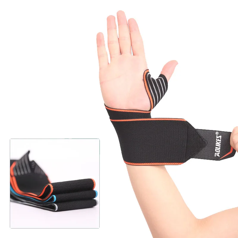 AOLIKES 2 Pcs/lot Dumbbell Elastic Wrist Bands Men Women Wrist Support Strap Wristwraps Sport For Cycling Tennis Gym Accessories