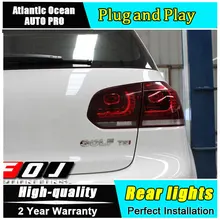 AUTO.PRO For vw golf 6 taillights 2009-2013 R20 model For VW golf MK6 led rear lights car styling cover drl+signal+brake+reverse
