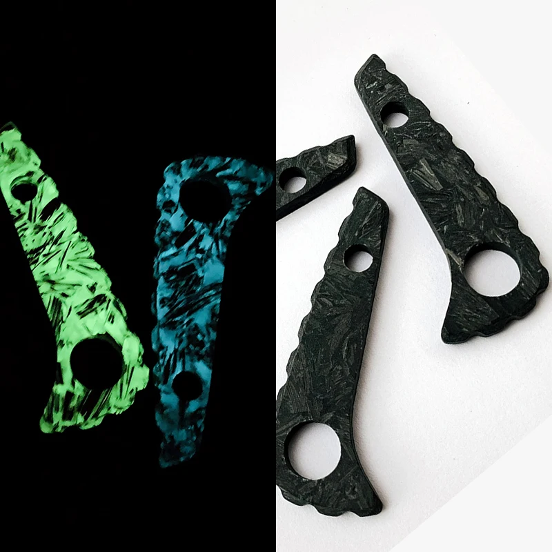 

1piece Noctilucent Marbled CF Carbon Fiber Block Ripple Resin Tool For C81 Spine Knife Blade Keel Spine