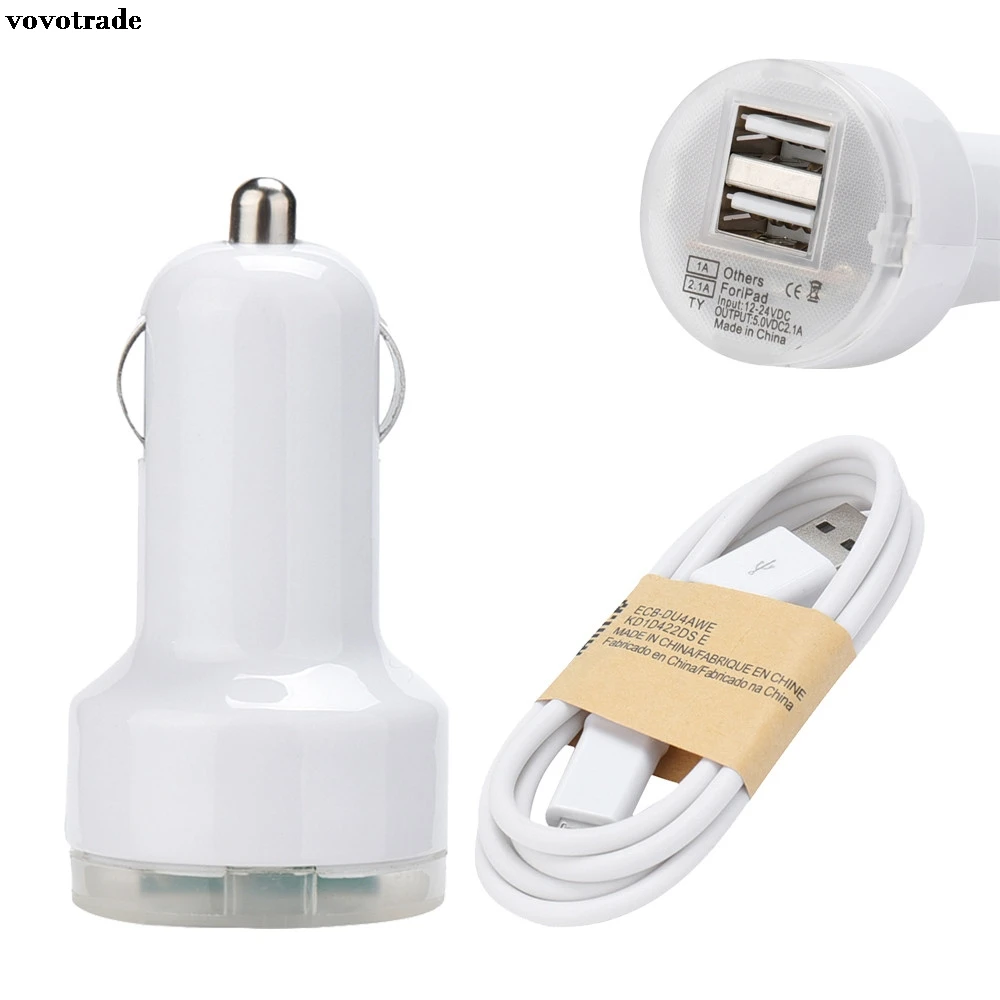 Vovotrade двойной USB переходник зарядное устройство для автомобиля с 2 разъёмами + Micro