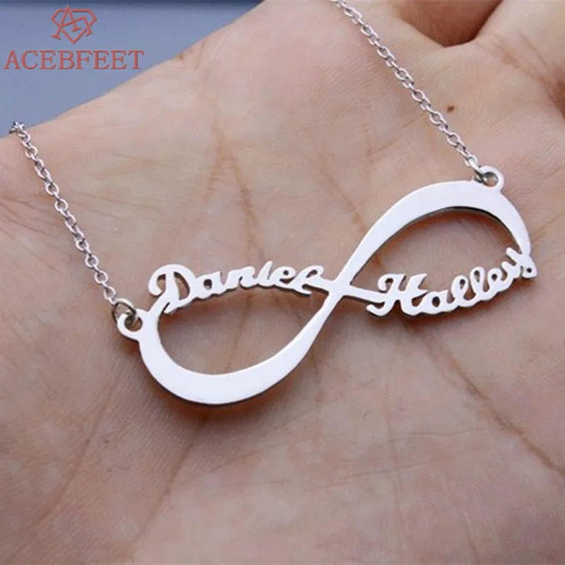

Personalized Name Necklace Infinity Pendant Choker Custom Jewelry Best Friends Gift Silver Chain Collares Largos De Moda 2018