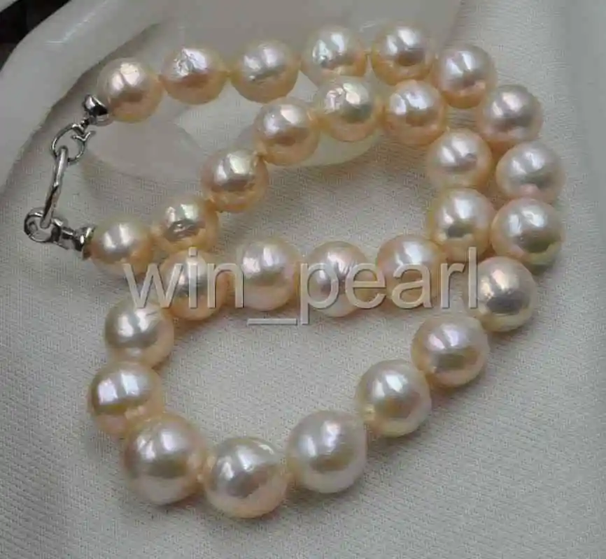

GORGEOUS! Natural Rare white 16mm round Kasumi Pearl Necklace