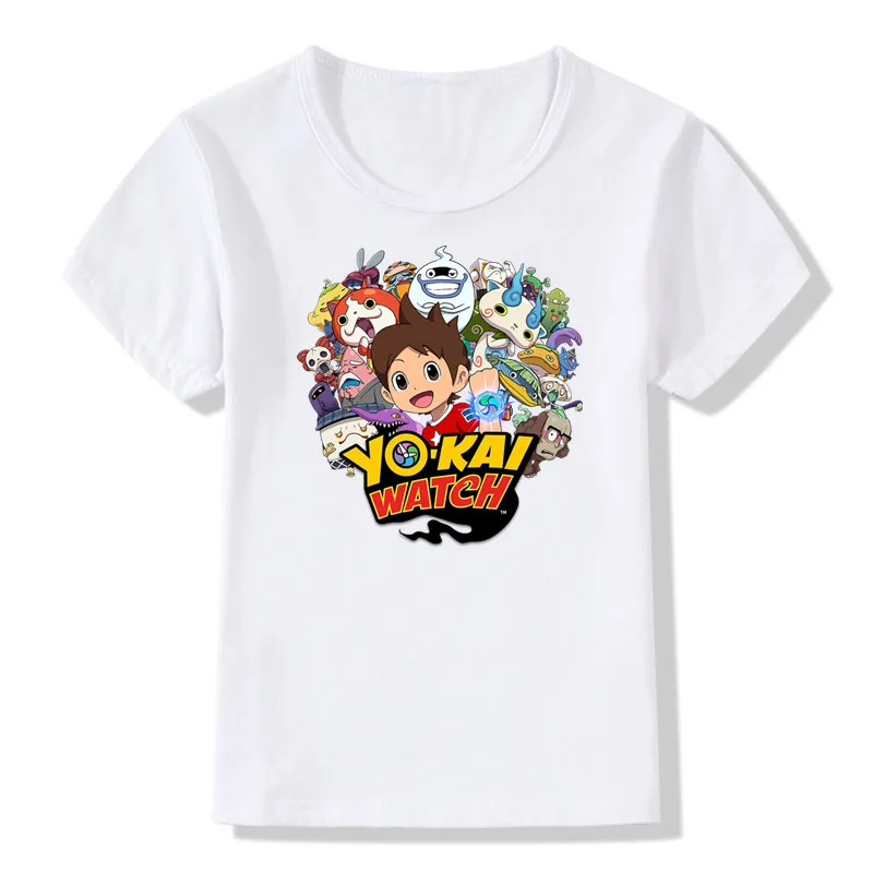 Забавная детская футболка с принтом из мультфильма Yo Kai Watch Ghosts одежда для