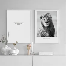 

Beunik Nordic Painting Modern Artwork Lion Map Text Personality Home Decorative Pictures Wall Pictures for Living Room