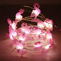Фламинго светодио дный 2,2 м Медный провод строки Водонепроницаемый праздник освещения для Свадебная вечеринка украшения свет