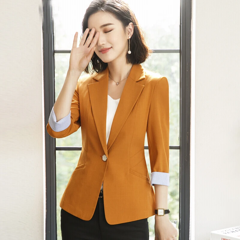 Элегантный женский Блейзер, куртка в Корейском стиле, модные повседневные офисные женские деловые Рабочие куртки, женские, Осень-зима, большие размеры XXXL