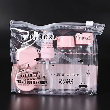 

7pc/Set Travel Mini Makeup Cosmetic Face Cream Pot Bottles Plastic Transparent Empty Make Up Container Bottle Travel Accessories