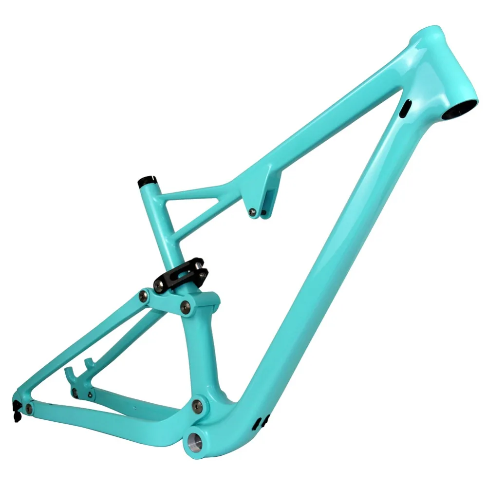 Clearance Spcycle 29er Full Suspension Carbon Frame, Carbon MTB Frame 29er Mountain Bike Carbon Frame 142*12mm Thru Axle 165*38mm Travel 2