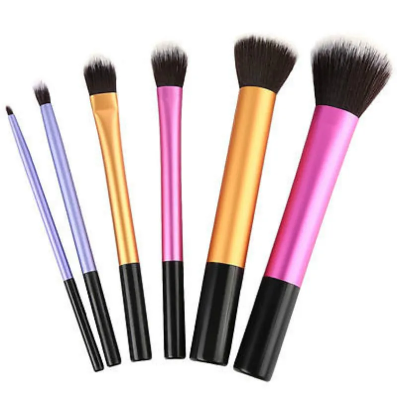 

6 PCS Makeup Brushes Set Tools Make-up Toiletry Kit Wool Brand Make Up Brush Set Case Cosmetic Foundation Brush