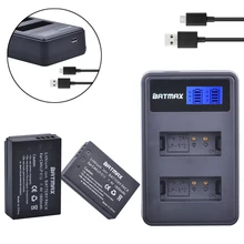 2Pcs 1800mAh LP E12 LPE12 LP E12 Camera Battery AKKU LCD USB Charger for Canon M