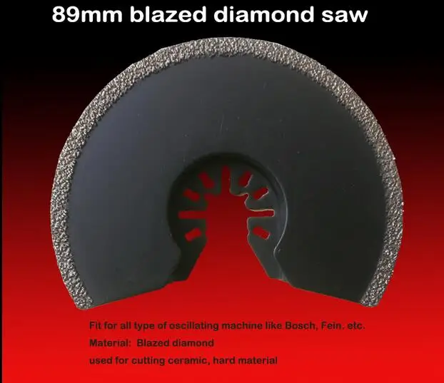 Free shipping of quick release 89mm silver based brazing diamond tile swing saw blade