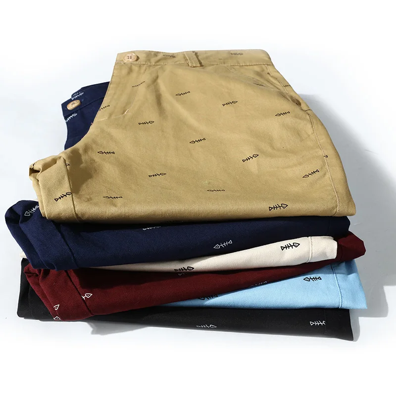 Summer Men Shorts Quality Cotton Short Pants Fishbone Printing Cosual Formal Shorts Bermuda Masculina Plus Size 28-40 Bermuda Summer Men Shorts Quality Cotton Short Pants Fishbone Printing Cosual Formal Shorts Bermuda Masculina Plus Size 28-40 Bermuda