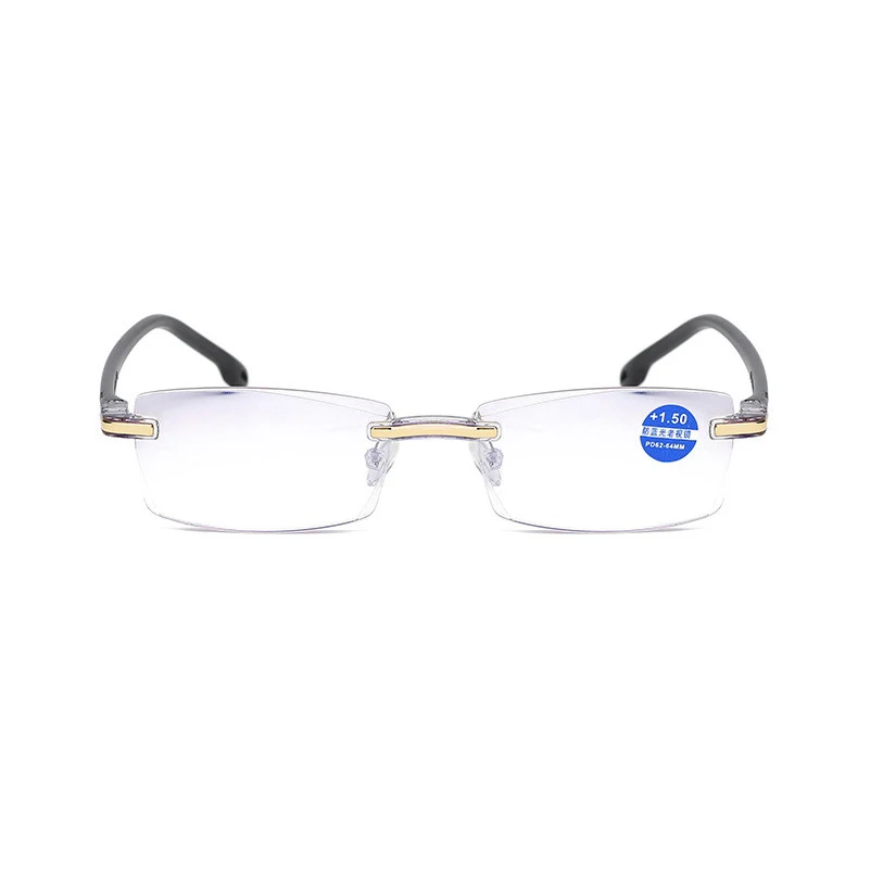 TR90 мужские очки без оправы с защитой от синего излучения, очки для пресбиопии, синие очки для чтения/очки с покрытием, очки с прозрачными линзами A802