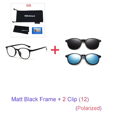 big square sunglasses TWO Oclock Magnet Sunglass Women Men Polarized Lens Optical Spectacle Frame Clip On Glasses Men Round TR90 3D Night Vision A2245 big cat eye sunglasses Sunglasses