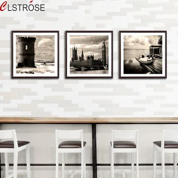 

CLSTROSE Print City Landscape Painting 3 Pieces Canvas Painting Bridge Posters Wall Art Home Decoration For Living Room Unframed