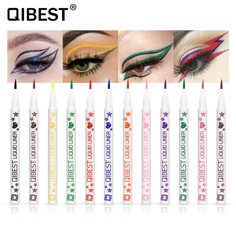 

Makeup Eyeliner Waterproof Sweat Proof Anti Smudge Colorful Eyeliner Pencil Red Green Blue Liquid Eyeliner TSLM1