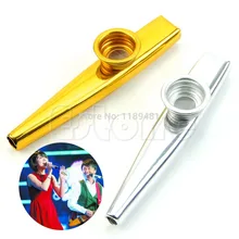 F85 hot Metal Golden Kazoo Mouth Harmonica Flute Kids Party Gift Kid Musical Instrument