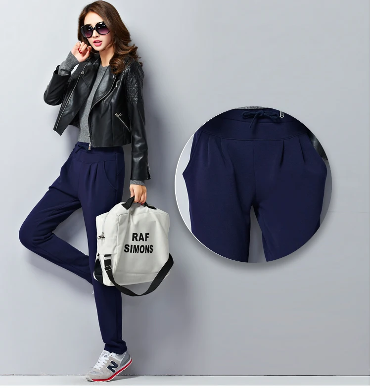Осенние женские свободные Стрейчевые теплые флисовые штаны с эластичной резинкой на талии черные брюки для отдыха женские большие размеры 5Xl 6XL шаровары