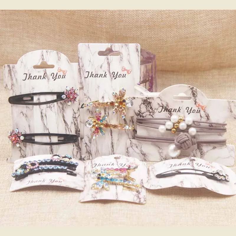 

Zerong 20pc Marbe new arrival jewelry package & display cards multi hair clip/hair accessories jewelry paper display tag card