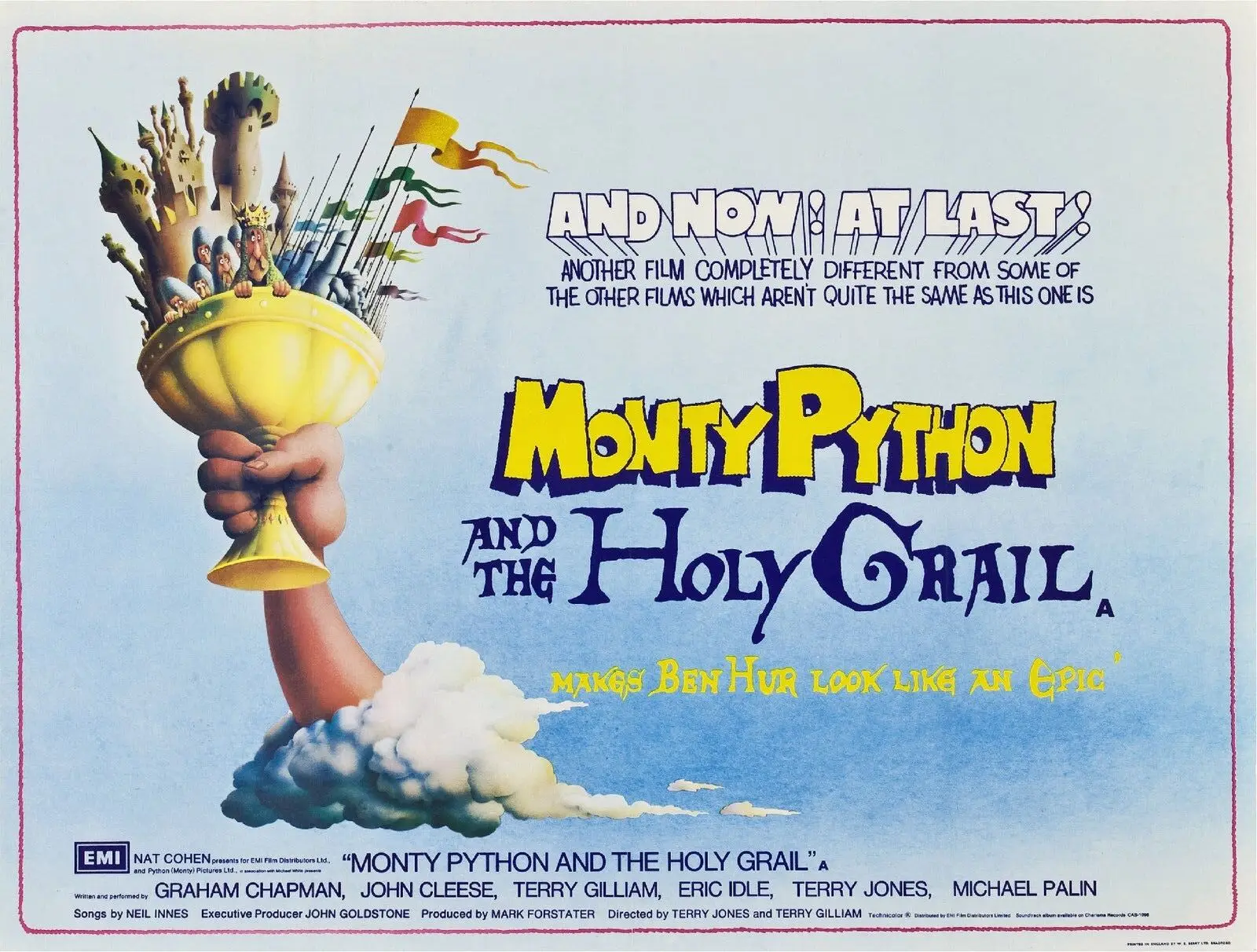 

N0780 MONTY PYTHON THE HOLY GRAIL Movie Wall Sticker Silk Fabric Poster Art Indoor Decor Bright