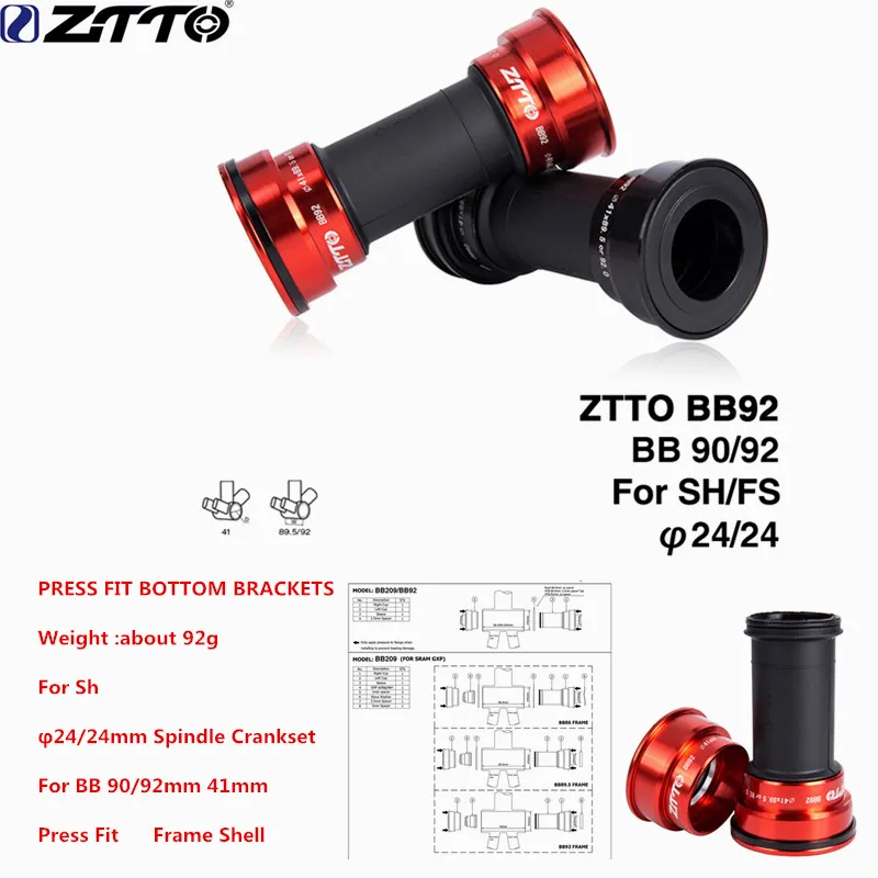 BB92 Road Mountain Bike Bicycle Press Fit Bottom Bracket for Parts Crankset
