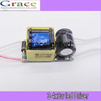 

10pcs/lot 3-4x3W led inside driver 3*3W 9W / 4*3W 12W 650mA LED Driver Lighting Transformers For E27|GU10 Spotlight light