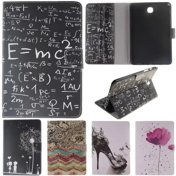 

Cute Cartoon Black Lover Flower Formula Stand Flip Leather Case For Samsung Galaxy Tab A 8.0" T355 T350 Tablet Cover Cases Coque