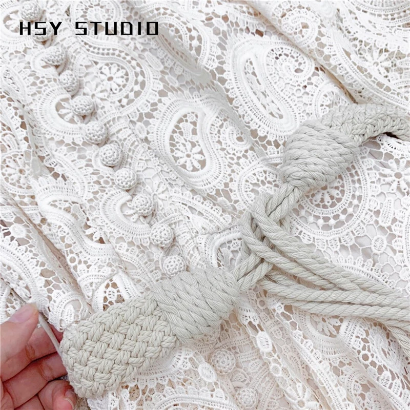 【HSY Studio】 2019 летнее Новое кружевное платье с цветочной вышивкой ЖЕНСКИЕ НАРЯДНЫЕ